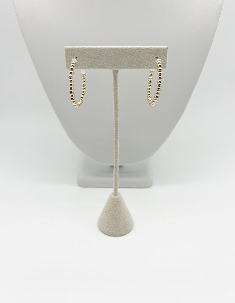 Gold filled beaded hoop earrings