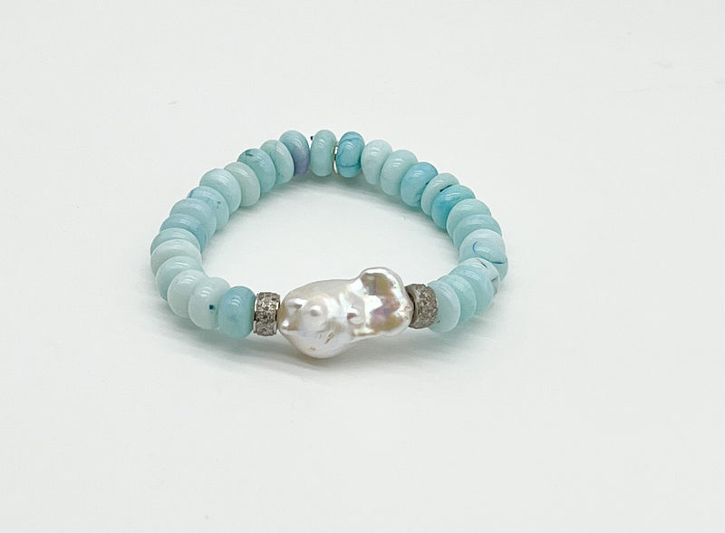Peruvian Opal and Pearl bracelet