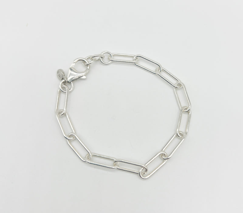 Heavy sterling paperclip chain bracelet