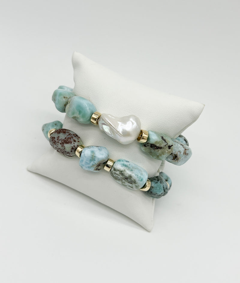 Laminar and pearl bracelet