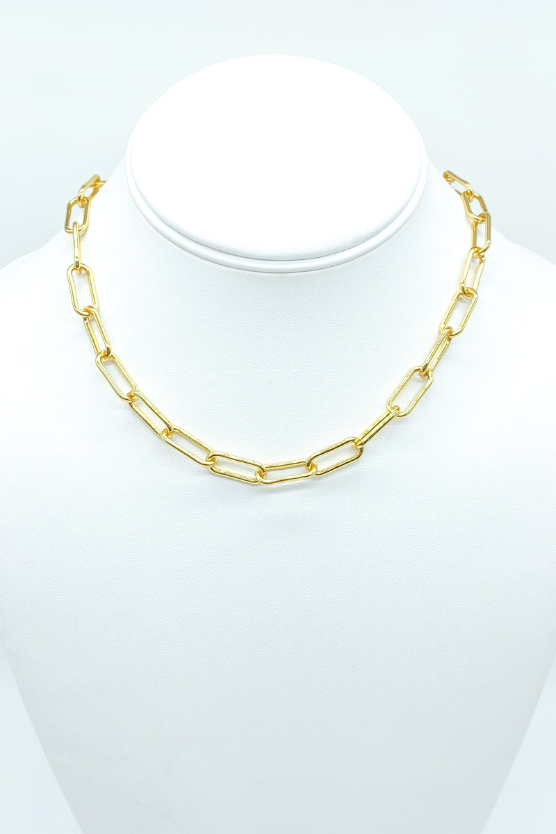 Heavy gold paperclip chain