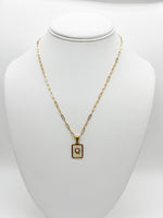 Mother of pearl initial necklace