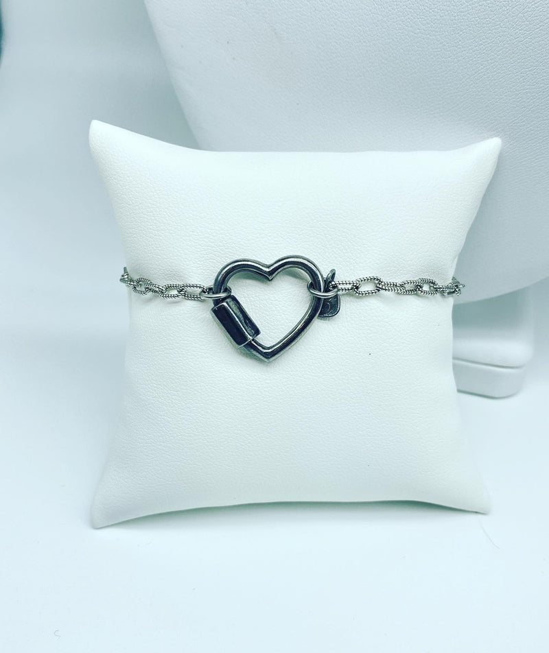 Heart carabiner bracelet