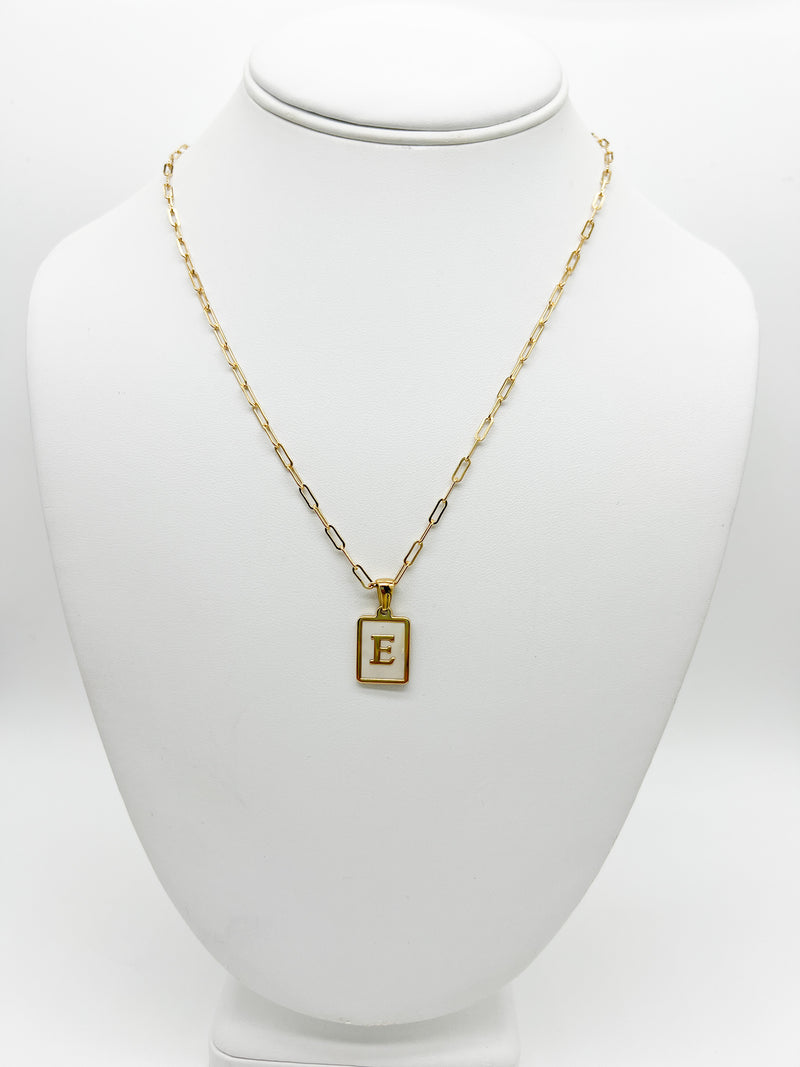 Victoria Enamel Square Initial Necklace with CZ – Retail Therapy Jewelry